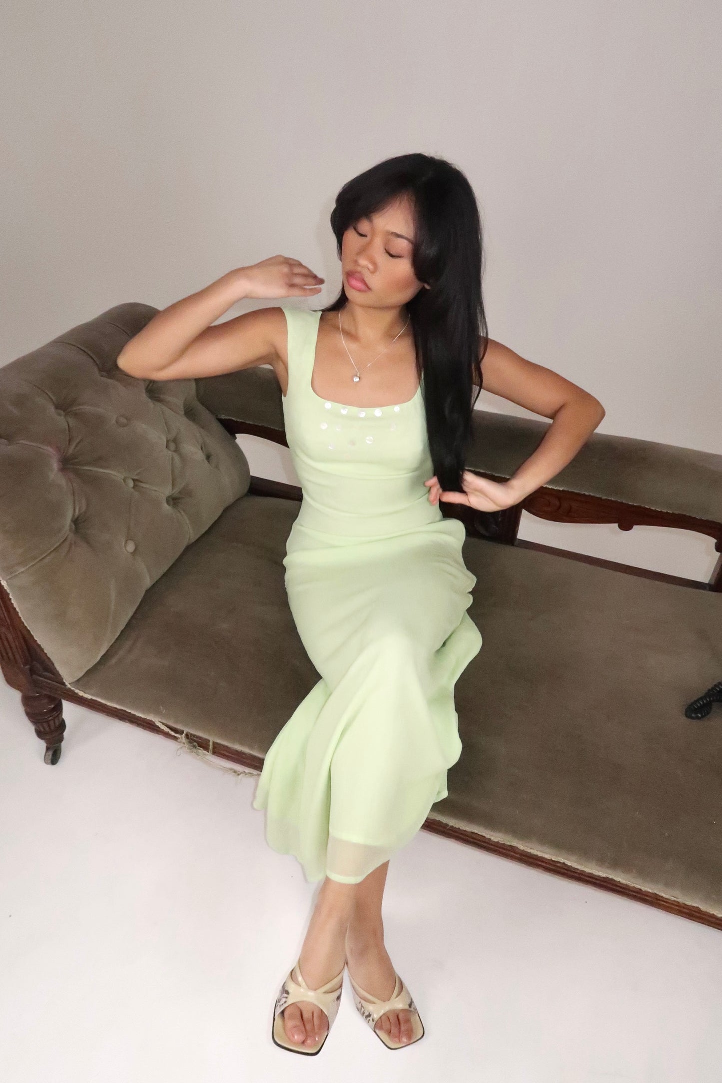 The Pistachio Matcha Dress