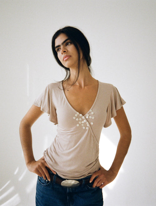 The Mira Top in Mushroom